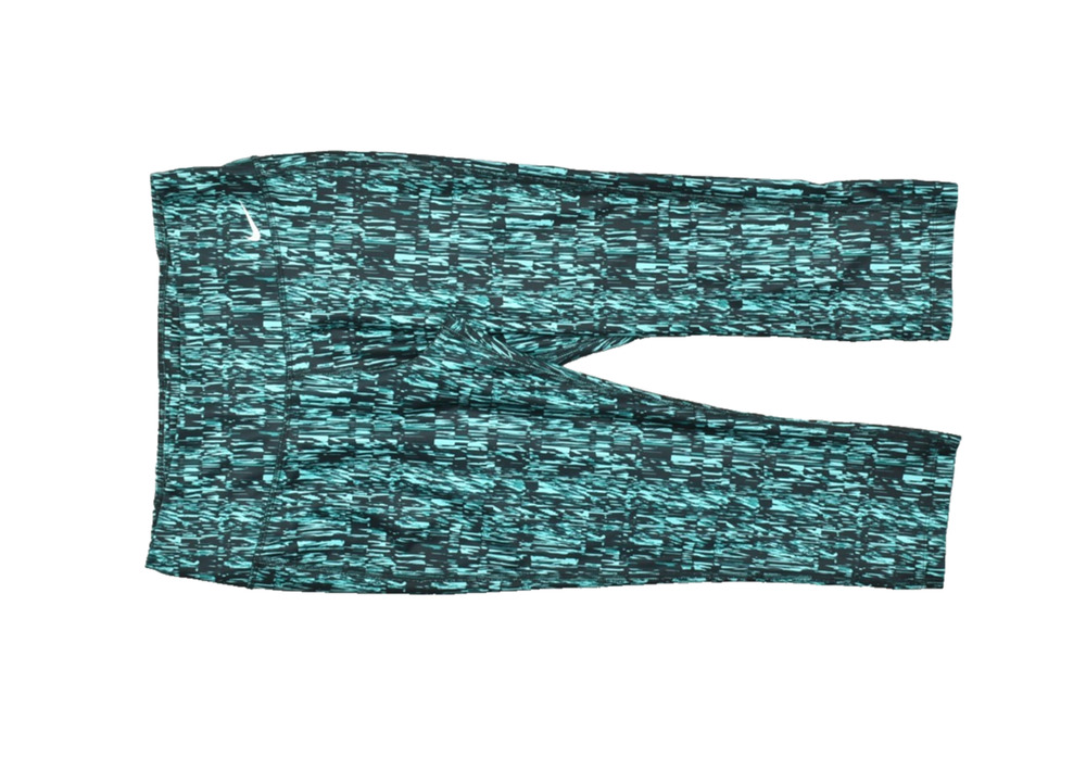 Nike Dri-Fit Women's Medium Teal Black Abstract Print Cropped Leggings